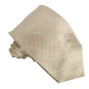 Donald J Trump Silk Tie Signature Collection Tan Beige Brown Textured Chevron 4"